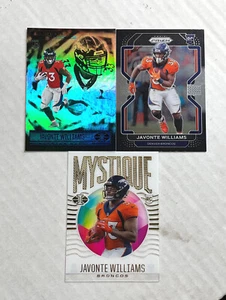 JAVONTE WILLIAMS LOT OF 3 2021 Prizm Black RC + Illusions BLUE RC + Mystique RC! - Picture 1 of 4