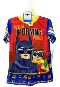 NUEVO CON ETIQUETAS LEGO Batman Boys' Talla 8 'No es una persona de la mañana' 2 piezas Juego corto de sueño PJ Pijama - Imagen 1 de 12