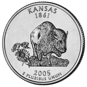 KANSAS 2005  State Quarter 25c Brilliant Uncirculated  " D " Mint   KS