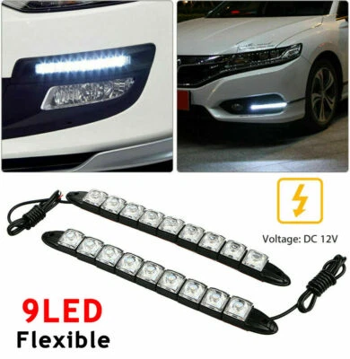 2x LED Auto Tagfahrlicht Blinker Tagfahrleuchten TÜV DRL Scheinwerfer Universal - Bild 1 von 4