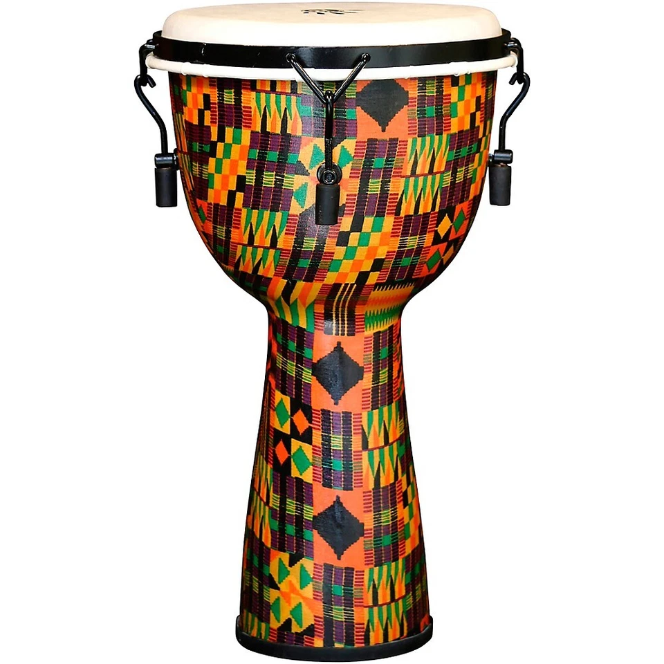 X8 Tambores Kente Tela Llave Afinada Djembe con Cabezal Sintético 10 x 18 pulgadas Foto 1 de 1