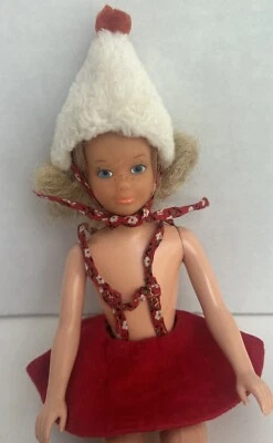 Falda sombrero de piel divertida patinaje patrón 1964 vintage #1908 Mattel sin muñeca Foto 1 de 4