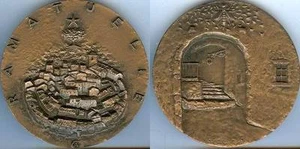 Médaille de table - RAMATUELLE Var d=72mm A. CHEVALARD bronze+corne+1970 - Picture 1 of 1