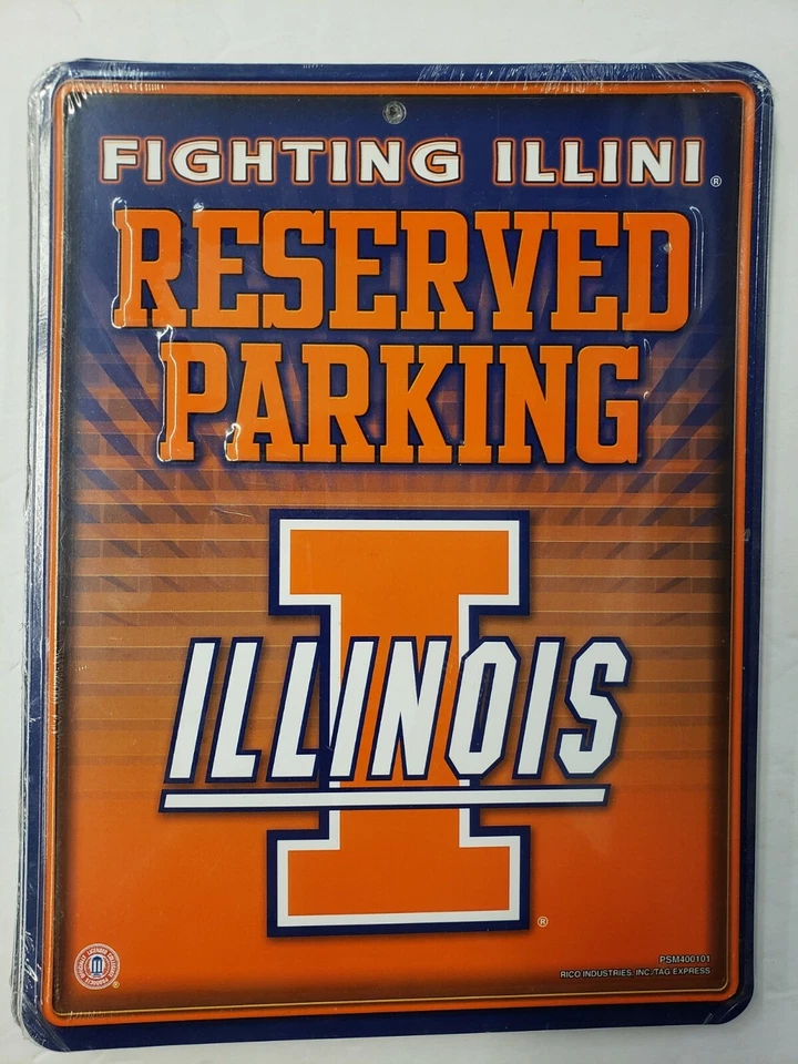 NCAA Illinois Fighting Illini Reserved Parking Sign, New - Image 1 of 1