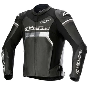 Alpinestars GP Force Airflow Leather vented sports Motorcycle Jacket Black White - Picture 1 of 5