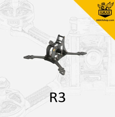R3 3'' Frame Tiny Whoop Micro Carbon Rahmen AIO RC Drone FPV Toothpick Race AMAX - Bild 1 von 3