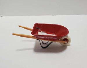 Vtg Radio Flyer Miniature Red Wheelbarrow Decor Display Planter w/ Concrete Bag - Picture 1 of 8