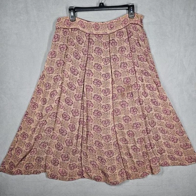 Falda April Cornell Mujer Talla Grande Floral Caprichosa Púrpura Rosa Fluida Oficina Foto 1 de 4