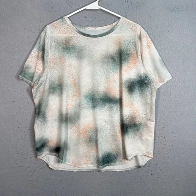 Camisa Lululemon Feminina Tamanho XL (Leia) Gola Alta Manga Curta Abstrata Atlética - Imagem 1 de 4