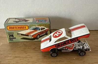 RARE Vintage Matchbox 74 Superfast Dodge Dragster "Orange Peel With Box - Image 1 of 4