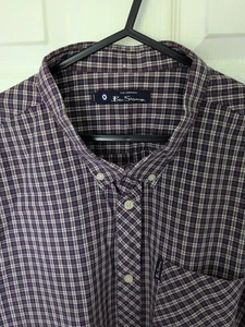 Ben Sherman Checked Short Sleeved Shirt - 3XL XXXL - Pit To Pit 27 Inches - Picture 1 of 4