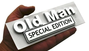 1Pc "Old Man Special Edition" Nameplate  Emblem Universal Car Badge Chrome - Picture 1 of 4