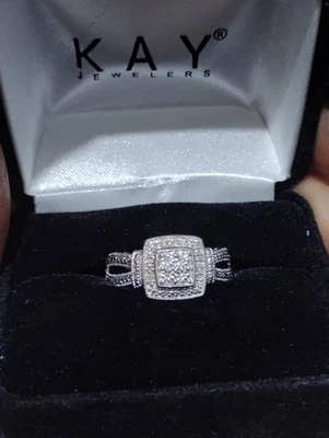 Kay Jewelers Size 7.5 925 And Real Diamonds Engagement Ring real diamonds !!!! - Image 1 of 4