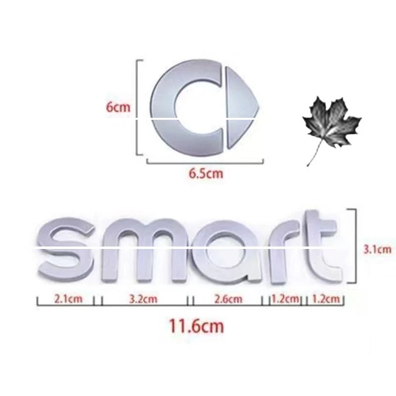 high quality smart car letters emblem front hood badge Rear Trunk sticker — 第 1/1 张图片