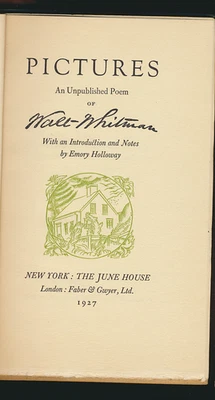 Walt Whitman 1927 Previously Unpublished Poem Limited First Edition + Jacket — 第 1/3 张图片
