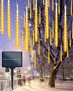 20 Tubes Solar Meteor Shower Icicle Lights (Warm White) - Picture 1 of 6