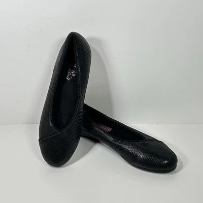 Munro Zapatos Mujer 6.5 M Cuero Negro Ballet Planos Negro Ojales Borde Sin Cordones Foto 1 de 4