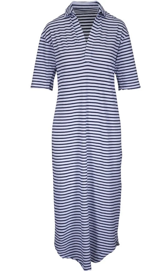Frank & Eileen Emma Navy Striped Maxi Shirt Dress Size S - Image 1 of 4