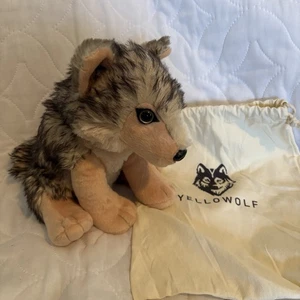 Yellowolf Wolf Plüschtier Stofftier 12 Zoll weiches Plüschtier mit Canvas-Aufbewahrungstasche - Bild 1 von 6