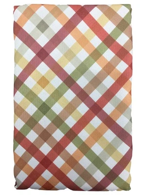 Autumn Gingham Plaid Tablecloth, Red Green & Orange Shades 60x104 Oblong - Image 1 of 3