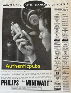 PUBLICITE PHILIPS MINIWATT LAMPE RADIO BIPLEX FABEL CARAC POINT BLEU DE 1934 AD - Picture 1 of 1