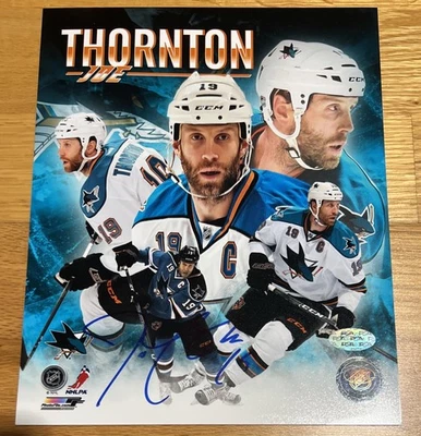 Foto firmada con autógrafo de Joe Thornton 8x10 certificado de autenticidad PSA rara Foto 1 de 2