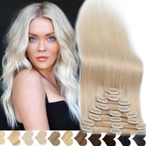 AUSVERKAUF/Clip In Echt DICKES Remy Echthaar Einteiler Extensions Schuss Gerade - Bild 1 von 36