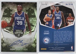 2015-16 Panini Totally Certified Signatures Mirror Camo /25 Jerami Grant Auto