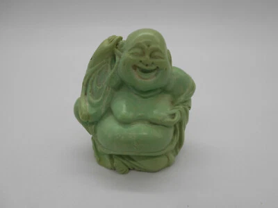 55 gr  SCULPTURE STATUETTE FIGURINE DE BOUDDHA RIEUR EN PIERRE A IDENTIFIER - Photo 1/4