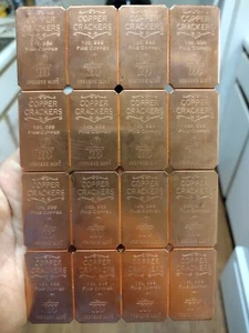 Rare Osborne Mint Copper Crackers 16 - 1 oz Pieces Pure Copper Bars Slab. - Picture 1 of 4