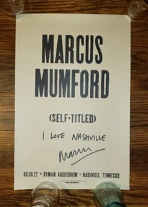 #/30 SIGNED MARCUS MUMFORD Ryman 2022 HATCH SHOW PRINT Nashville Poster Sons - Picture 1 of 3