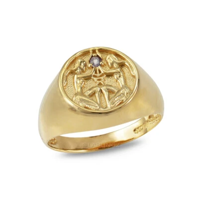 Gold Gemini Zodiac Alexandrite Ring - Image 1 of 4