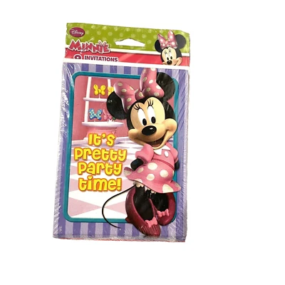 minnie mouse 8 birthday party invitations 8 thank you postcards 8 envelopes - Image 1 of 2