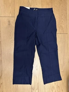 Blue Stretch Capri Trousers Size Euro 38/UK 10 (new) - Picture 1 of 5