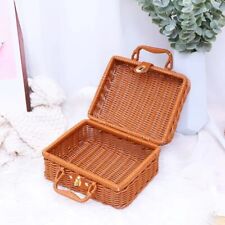 Baskets Picnic Storage Basket Wicker Suitcase with Hand Gift Box Woven