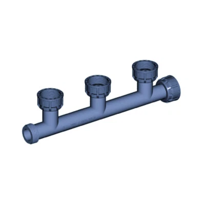 PVC Ausflussverteiler 3 Abgänge 1" PE Rohr Verschraubung Verbinder - Bild 1 von 3