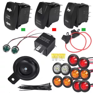 Rocker Switch Turn Signal Kit Street Legal Led Light Horn Hazard Fit SXS UTV ATV - Picture 1 of 9