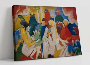 WASSILY KANDINSKY, ORIENTAL - LONA IMPRESIÓN DE ARTE DE PARED ABSTRACTO - ROJO AMARILLO AZUL - Imagen 1 de 2