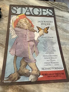 RARA CARTA FINESTRA BROADWAY STAGE 1978 Jack Warden 14x22 Maurice Sendak Art - Foto 1 di 5