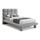 Meridian Furniture Deco Grey Boucle Fabric Twin Bed
