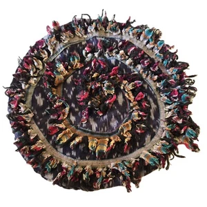 Paula Sweet 80s Muslin Mink Hat Beret One Size Shaggy Fringe Cotton RARE Vintage - Picture 1 of 6