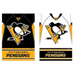 NHL Team Pittsburgh Penguins 14S4372BLJ WILDLEDER FOLIE Garten Flagge 12,5" x 18" - Bild 1 von 1