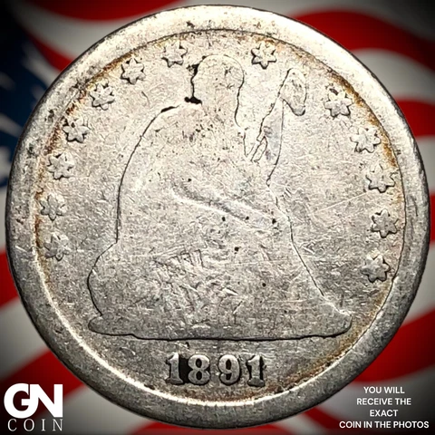 1891 P Seated Liberty Quarter  Q4689 Cover