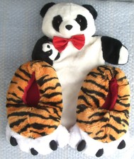 PORTABORSA ACQUA CALDA SCALDINO PANDA + PANTOFOLE TIGRE