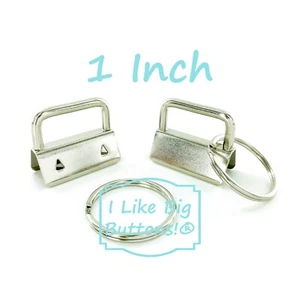 Key Fob Hardware/Split Rings - 1 inch - SILVER - Clamps/Wristlet/Key Chains - Picture 1 of 9