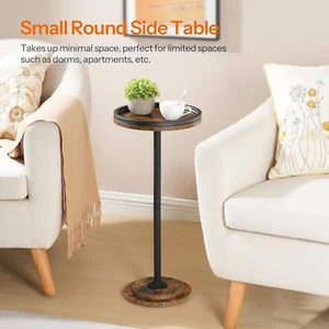 Side End Table Coffee Martini Table with Pedestal 11.8”L x 11.8”W x 25.6”H - Picture 1 of 9
