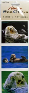 Acid Free Alaska Theme Stickers - Sea Otters - cute ! New In Package sticker set - Picture 1 of 2
