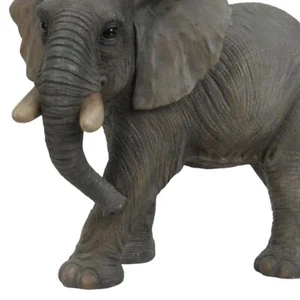 Elegant Painted Black Walking Elephant Figure – Perfect Gift for Gardens - Picture 1 of 2