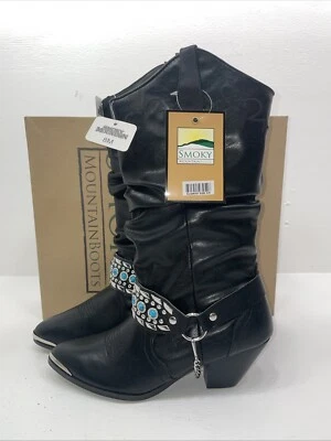 New Women’s Black Smoky Mountain Cowboy Boots. 6301 8 M. 17-103 - Image 1 of 4