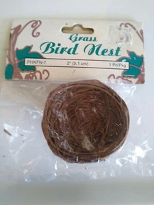 Decorative Brown Grass Bird Nest 2" (5.1 cm) Home Decor Arts Crafts Fairy Garden - Picture 1 of 2